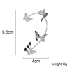 Design Hollow Butterfly Earrings Fashion Exquisite Single Ear Hook Women Girls Metal Rhinestones Ear Cuff Crystal Jewelry Gift 4