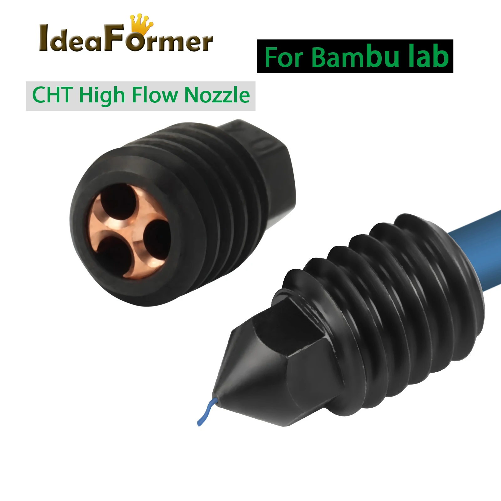 

Улучшенная форсунка из закаленной стали с высоким потоком, 0,4 мм, для Bambulabs x1 Carbon Bambu Lab P1P x1 x1C Hotend
