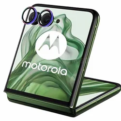 Anti - Glare Transparent Lens Film with Anti - Friction Metal Camera Ring Protector - Razr 50 (2PCS) (Colorful)