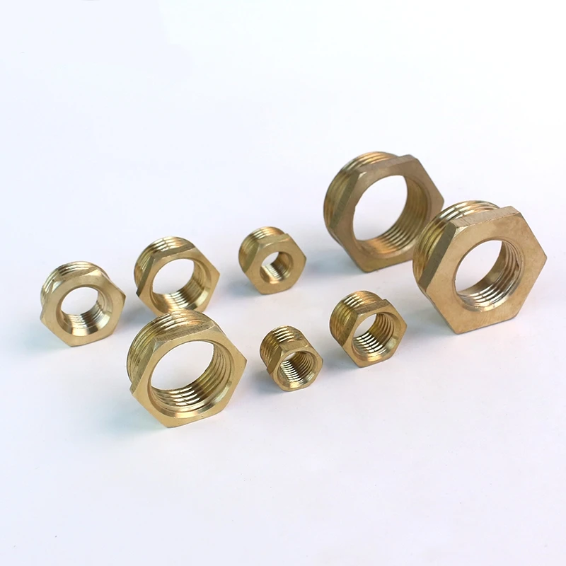 Pipe Fitting Brass Hex Bushing Reducer 1/8 1/4 3/8 1/2 3/4 F to M Threaded Reducing Copper Water Gas Adapter Coupler