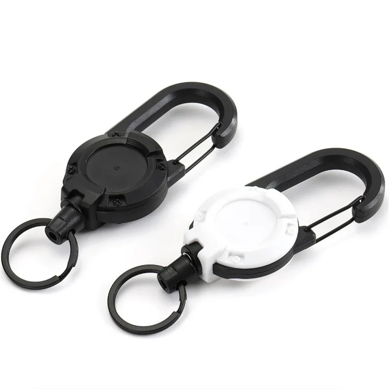 

NEW Heavy Duty Retractable Pull Badges ID Reel Carabiner Key Chain Buckle Key Holder Outdoor Keychain Holds Multiple Tools
