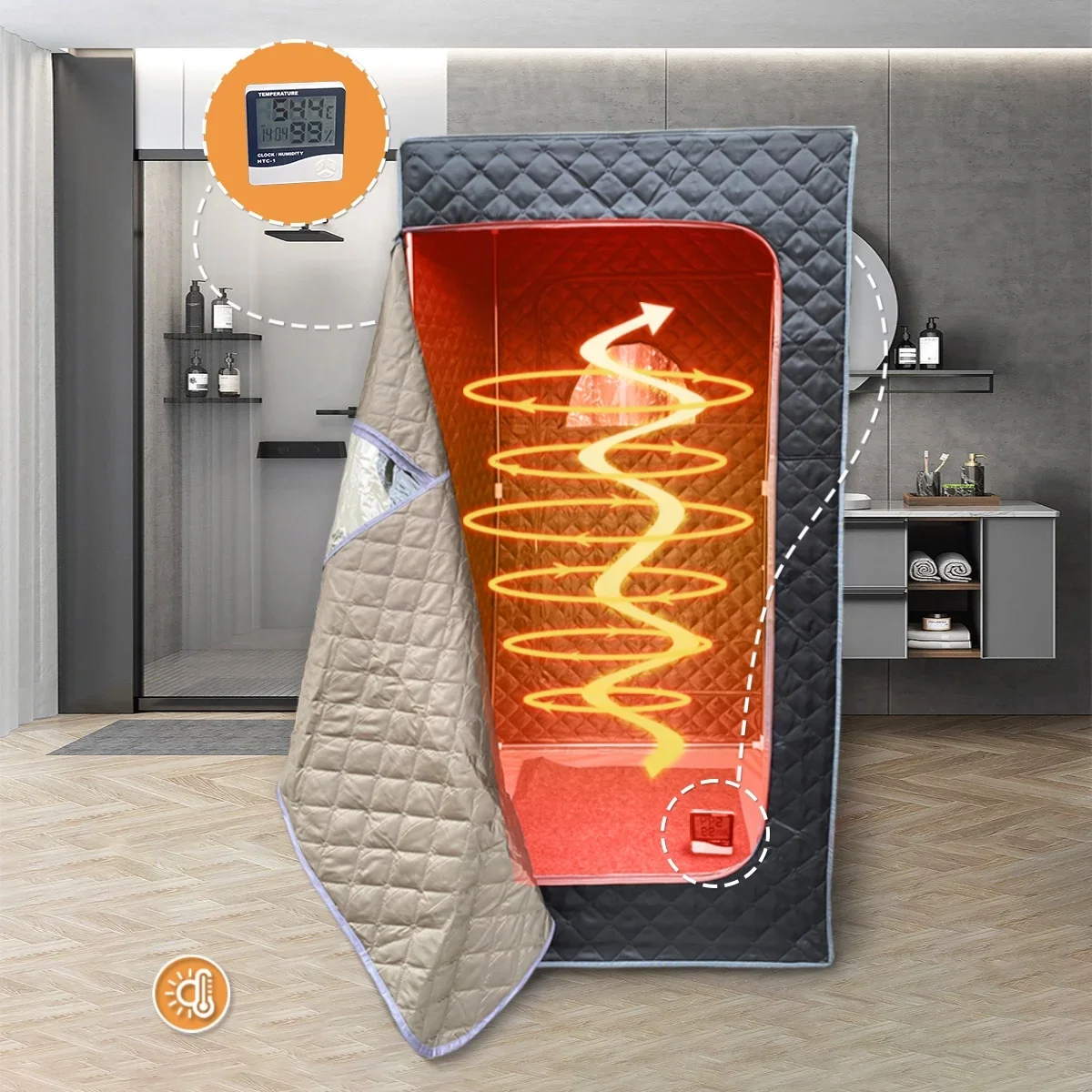 4 Liters Home Steam Sauna Portable Souna Spa And Sauna Rooms With Clear Window
