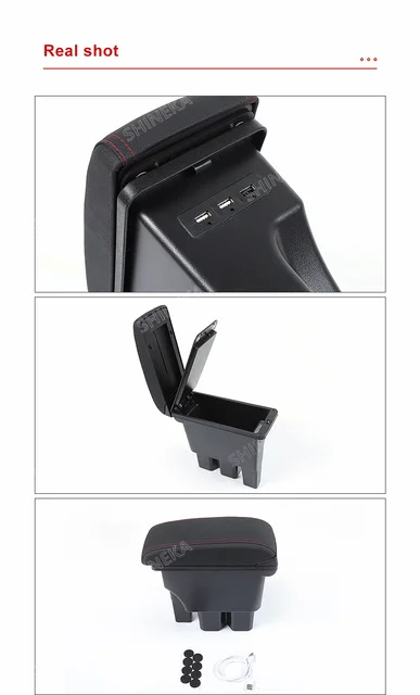  YJYWZH Double Layer Armrest Box for Suzuki Jimny JB64W/JB74W  2018-2023 Car Organizer Interior Storage Center Console with 3 USB Port  Black (Black with Black Thread) : Automotive