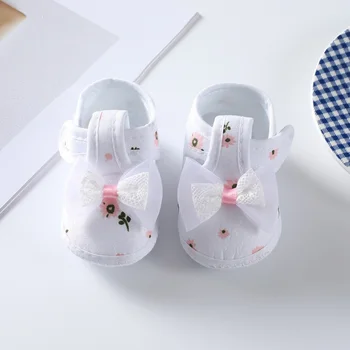 Scarpe da bambina Simpatico fiocco floreale Primi camminatori Suola morbida Culla Scarpe da neonato Scarpe da bambina per neonato 1