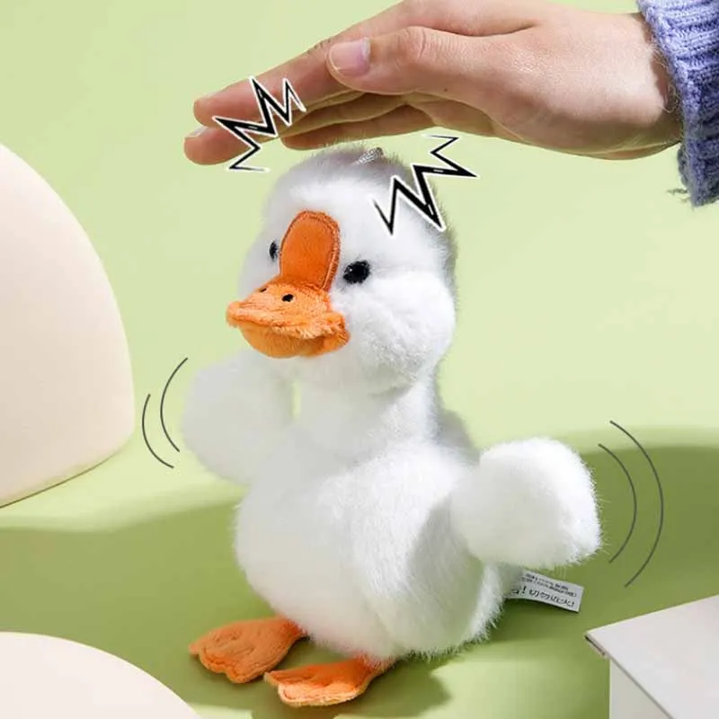 Novelty Funny Cute Simulation Chicken Duck Goose Slap Sensor Will Shake Will Call Plush Electric Toy Kids Interactive Toy Gifts