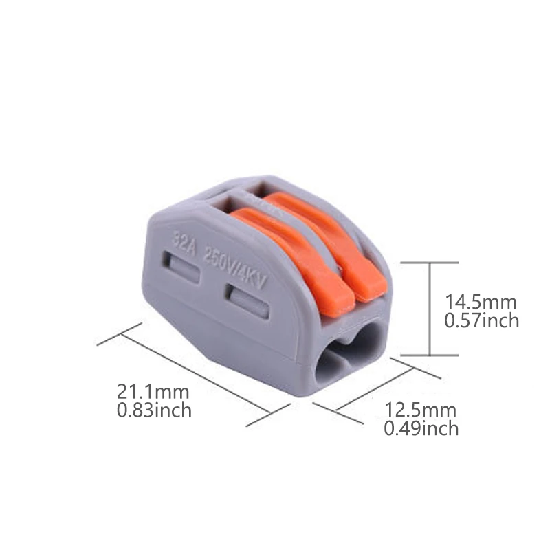 30/100 יחידות מחבר חוט חשמלי מחברי רצועה מיני קופסה קפיץ אוניברסלי קומפקטי מוביל חוטים מהירים מובילים