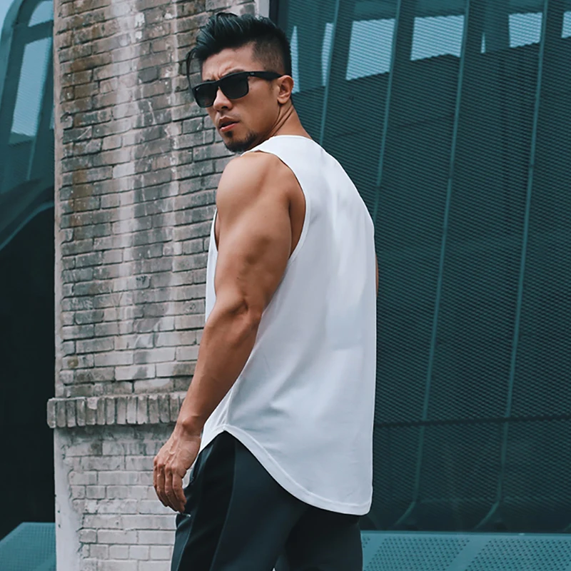 

2023 Summer Black O Neck Running Top Men Gym Basketball Quick Dry White Vest Casual Bodybuilding Breathable Tee
