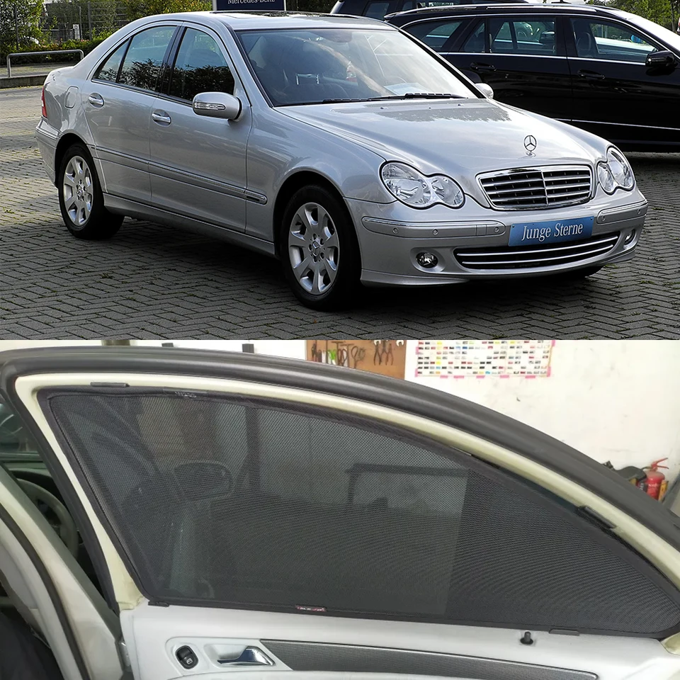 WellVisors Smoke Tint Window Deflectors For 2001-2007 Mercedes C-Class W203 Sedan – Low Profile 5 thumbnail image