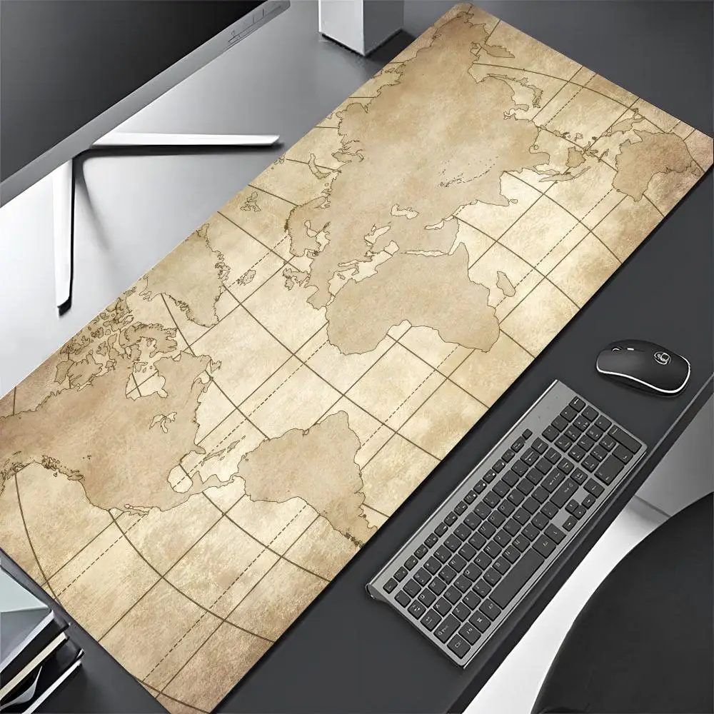 Navegação Retro Mapa Arte hd Mouse Pad Gamer Mousepad Tapete de Rato Grande Tapete de Mesa de Borracha Natural pc Desk Mats Design Mousepad - Imagem 6