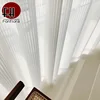 Modern Transparent White Tulle Curtains for Living Room Striped Vertical Veil Window Sheer Curtains for Bedroom Organza Voile 2