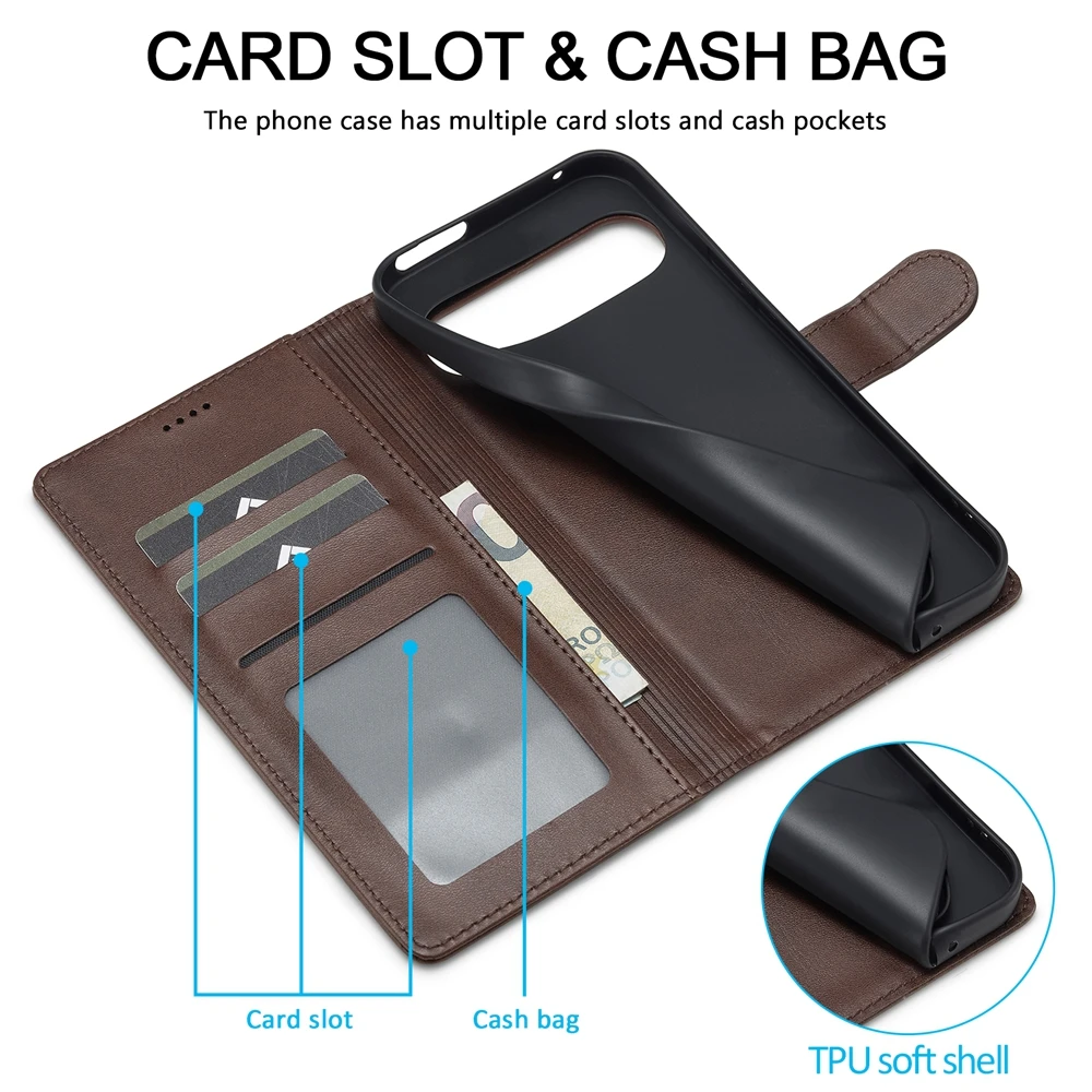 Luxury Flip Leather Wallet Phone Case with Card Slots - Premium Protective Cover