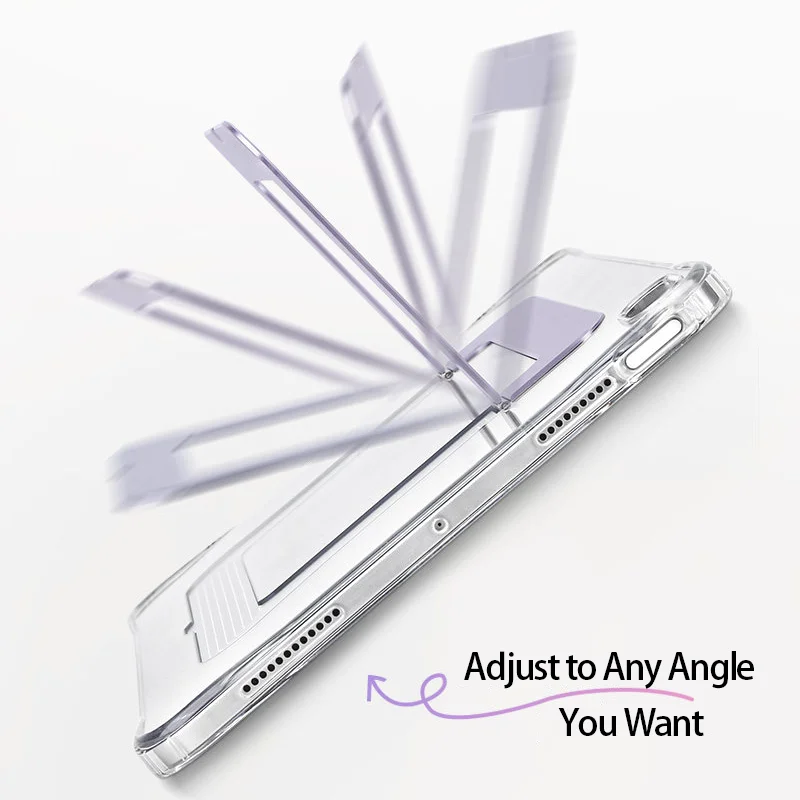 Acrylic Shockproof Stand Case with Multi-Angle Viewing and Magnetic Pencil Support