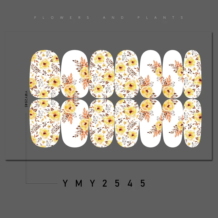 14tip Full Cover Nail Stickers Forest Nail Decoration Nails Sticker Designer Self Adhesive Nail Sticker Flowers Nail Art Sticker 3