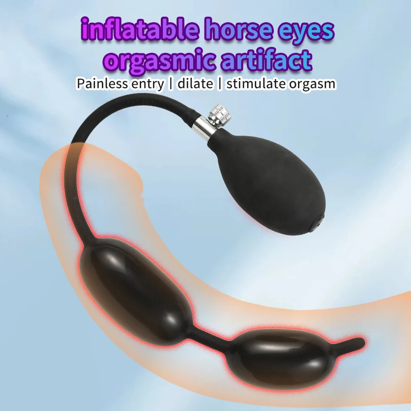 Double ball Inflatable Urethra Catheter Dilator Expandable Horse Eye Stick Silicone Penis Plug Sex Toys For Men Gay Masturbator urethral dilator silicone urethral dilator