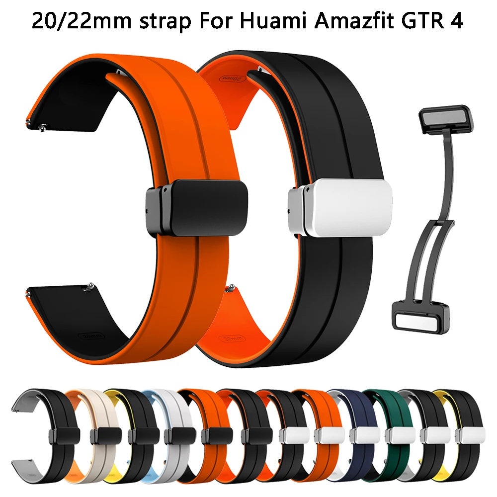 

Ремешок для часов Huami Amazfit GTR 4 3 2e/GTS 2mini/2, сменный браслет с магнитной застежкой, аксессуары для умных часов, двойной цвет, 20/22 мм