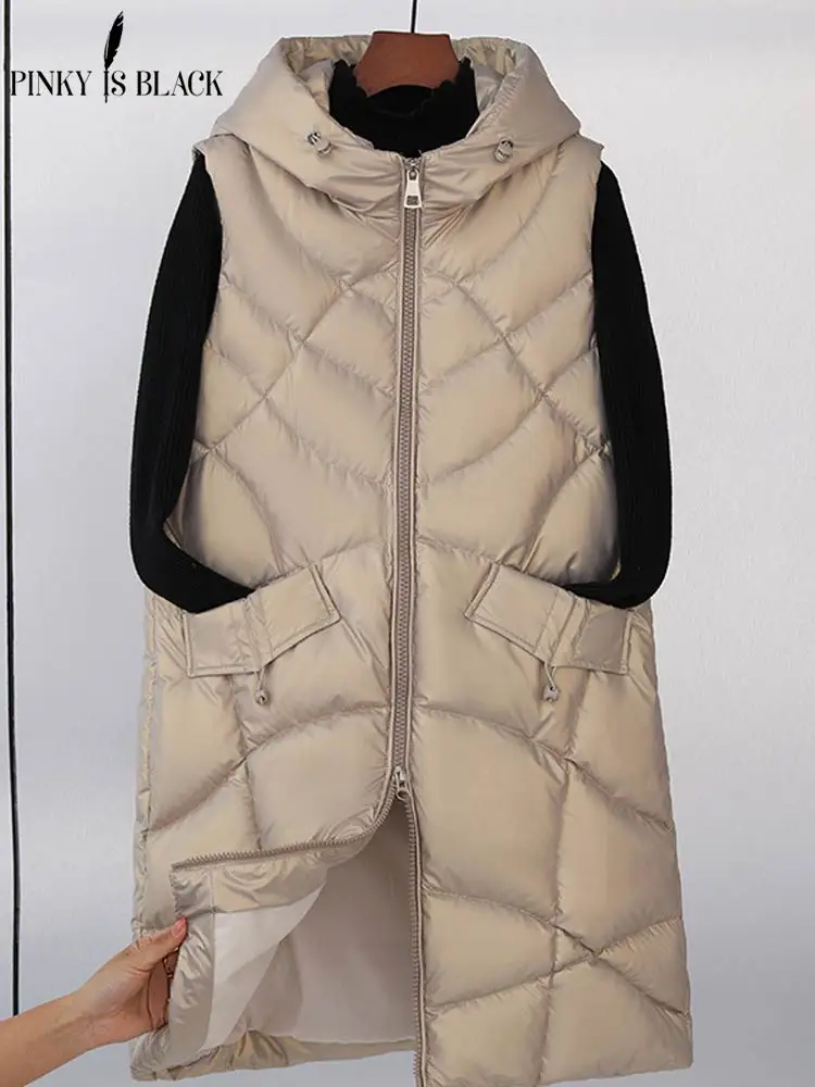 Pinkyisblack High Quality Women Winter Long Vest Cotton Padded Warm