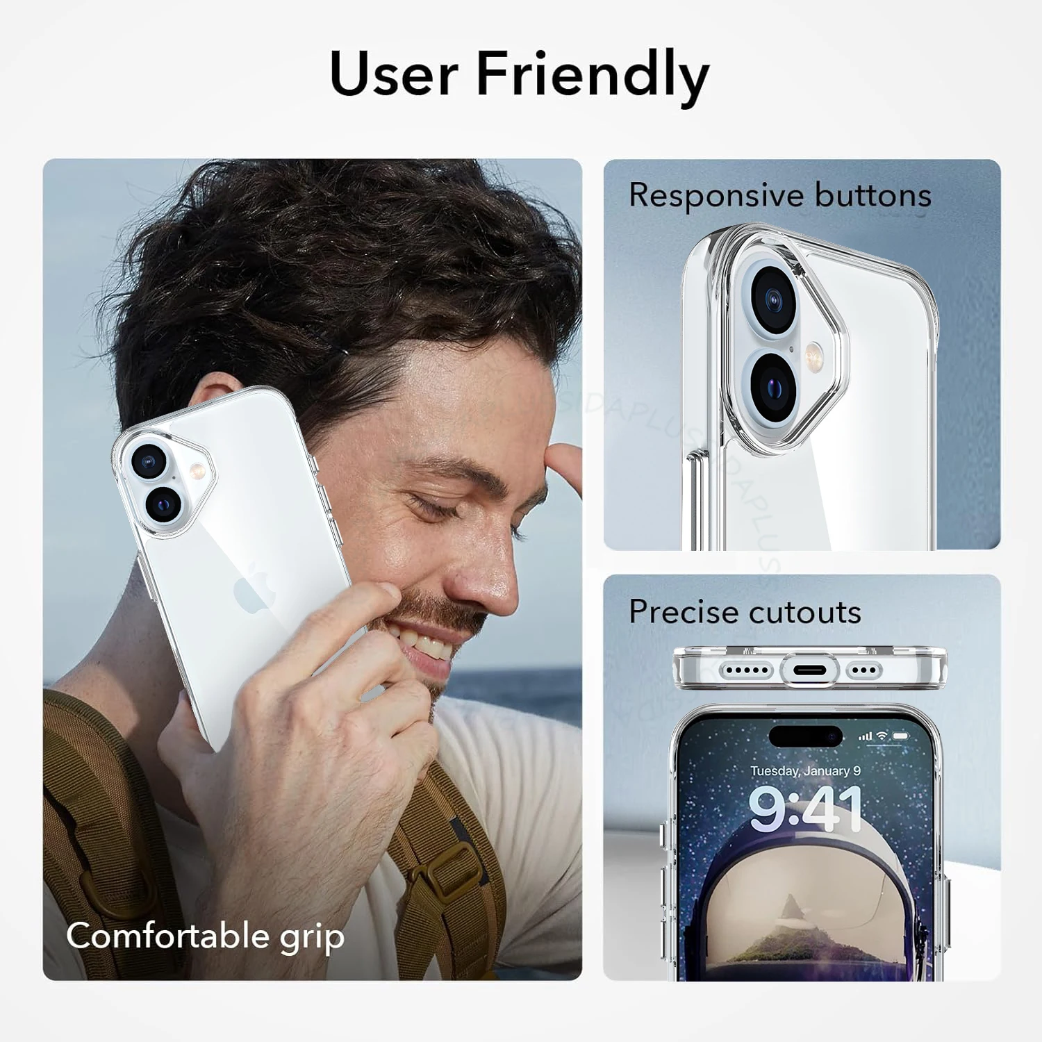 Ultra Clear Protective Transparent Hard Case for iPhone - Space Edition
