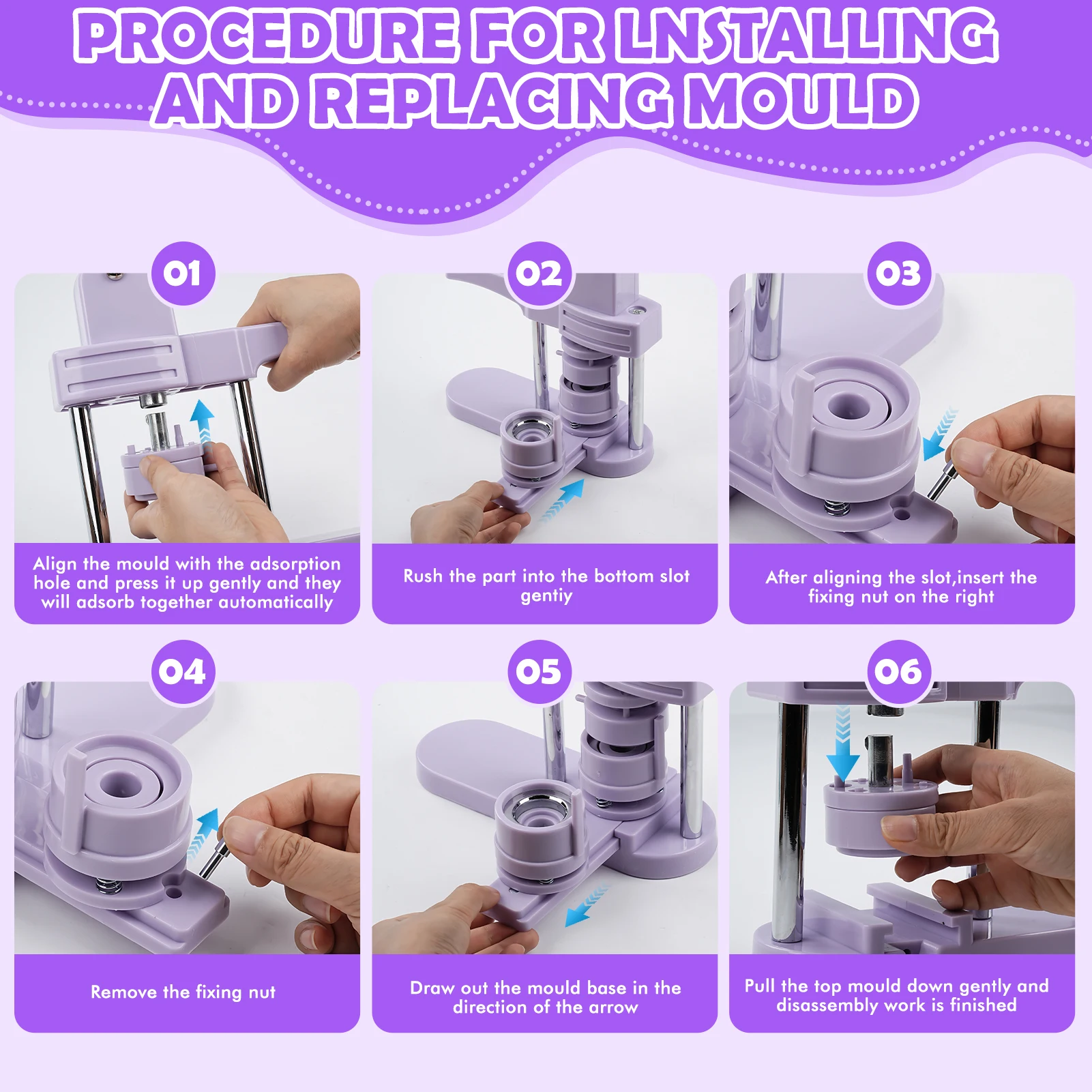3-in-1 DIY Button-Maker-Maschine 25/32/58mm Abzeichenpresse mit 300 Button-Teilen – Zeit- und Energieeinsparend, Kreatives Geschenk – Detail 10