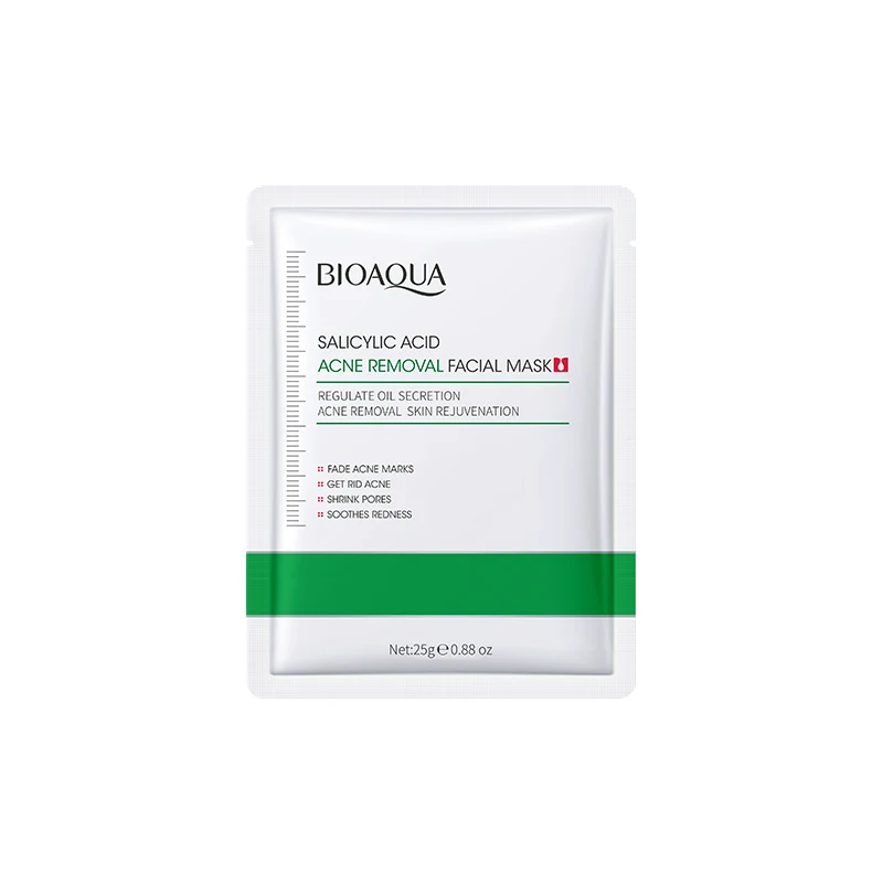 Description Picture 5 of itemBIOAOUA Salicylic Acid Anti-Acne Facial Mask Whitening Firming Soothing Anti-aging Face Mask Beauty Skin care 5PCS