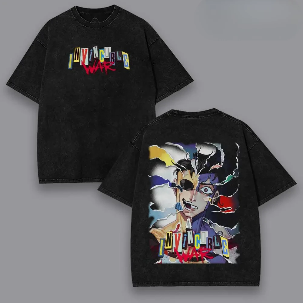 Anime Invincible Printed Oversized Harajuku T-shirt - Casual Summer Short Sleeve Cotton Tees