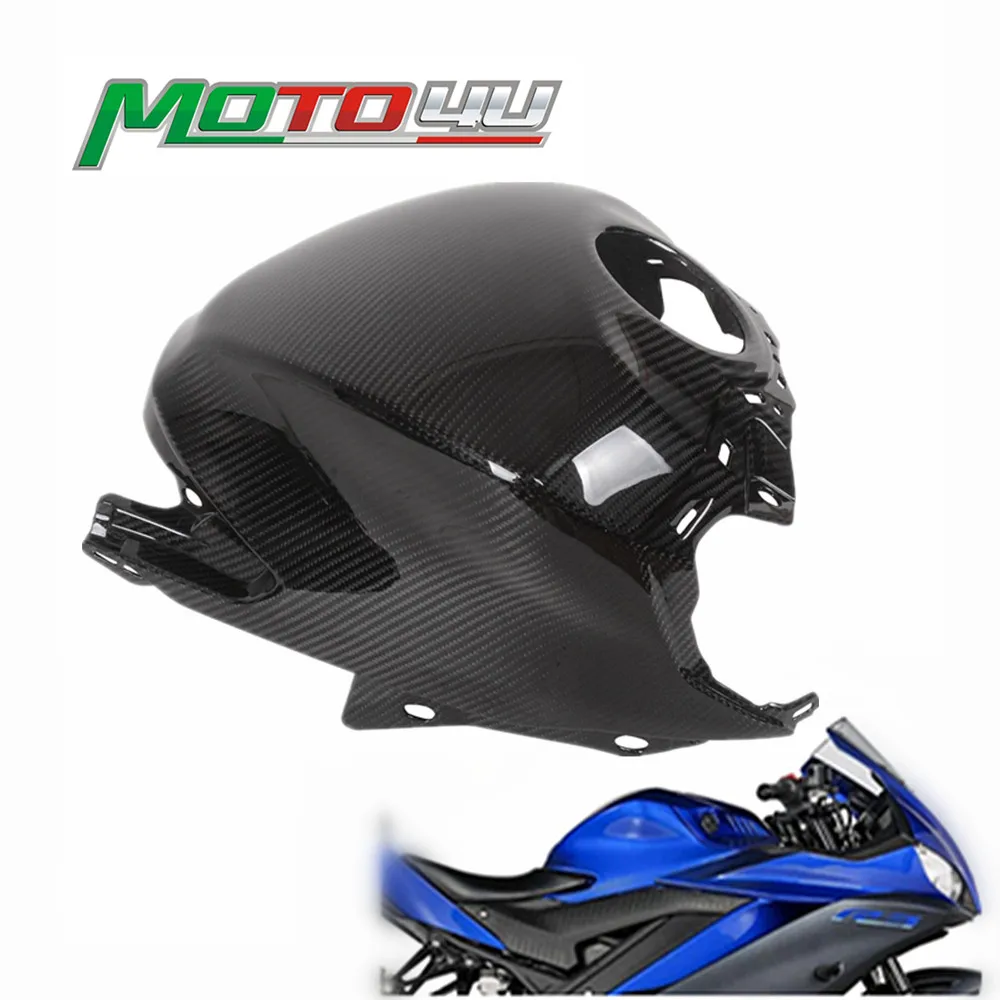 

For YAMAHA YZF R3 2022 2023 Real Carbon Fiber Fuel Tank Protection Cover Guard Motorcycle Fairing Accessories Parts