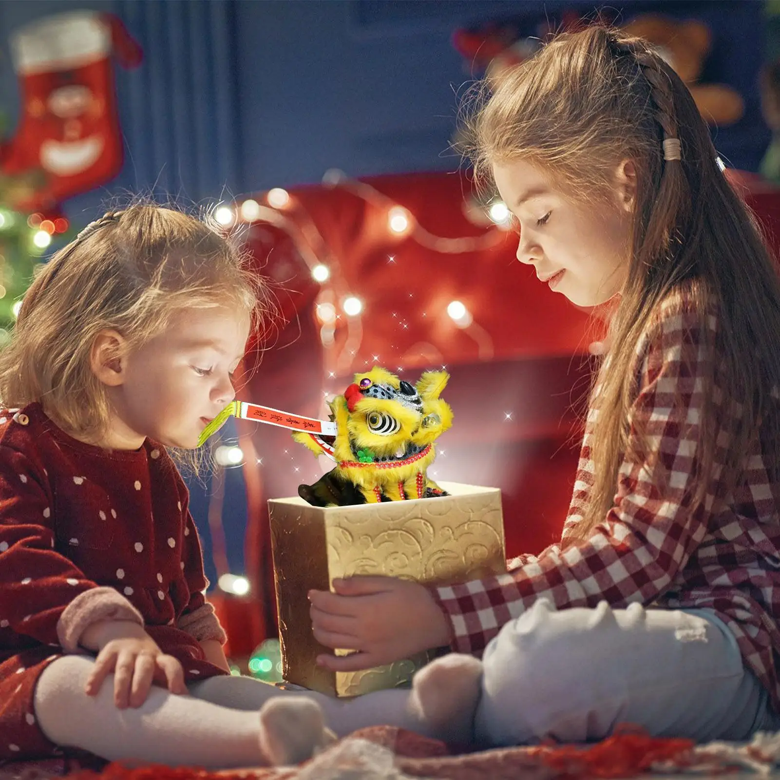 전통 중국 인형 문화 인형 줄로 묶은 사자춤 수제 장난감 장인의 장인정신 축제용 가정 엔터테인먼트