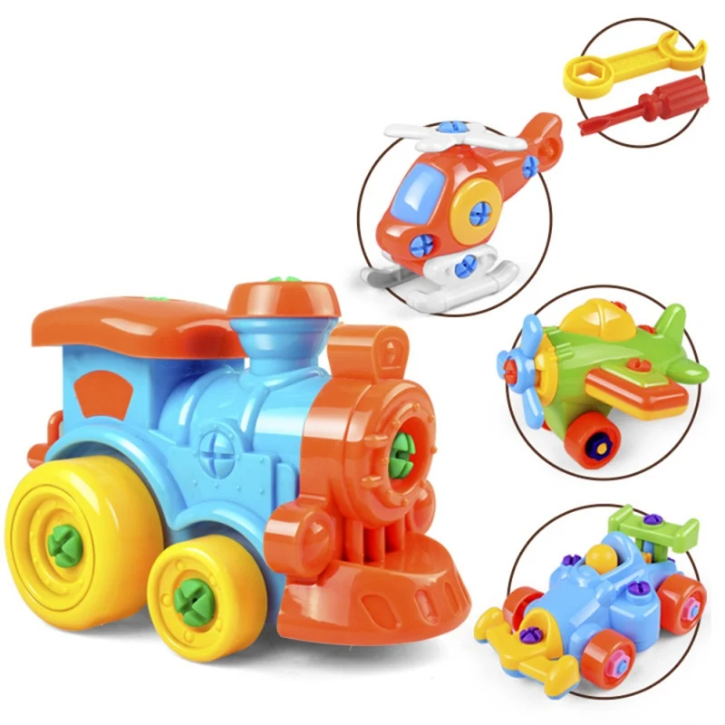 

Children Cartoon DIY Disassembling Assembled Toys Train Plane Model Intellectually Beneficial Model Tool Early Education Toys