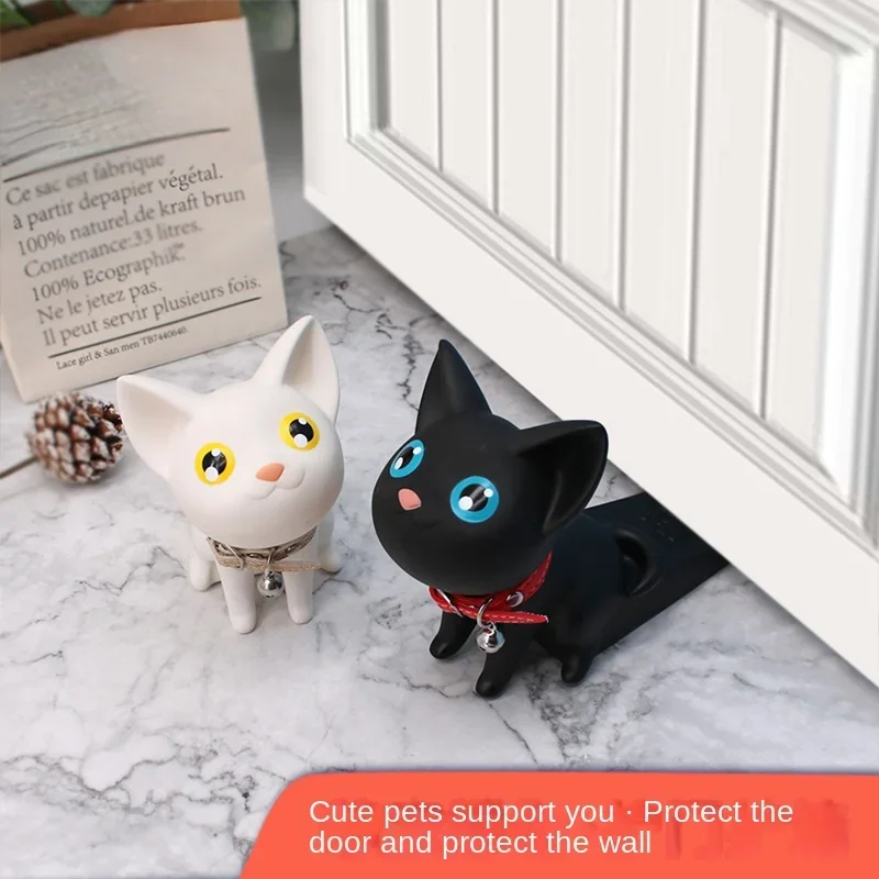 1 Pz Cute Dog Cat Fermaporta Fermaporta Cuneo Cartoon Puppy Doors Stop Strong Grip Slip Resistant Home Car Door Stopper