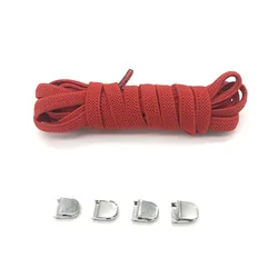 Elastic No - Tie Shoelaces for Kids and Adults - Quick and Easy Outdoor Unisex Solution (Red)