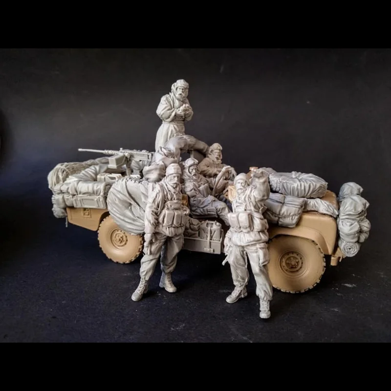 1/35 레진 피규어 도색되지 않은 모델 키트, 군사 테마, (랩이 있는 사람 5명) 조립되지 않고 도색되지 않은 GK, 648R