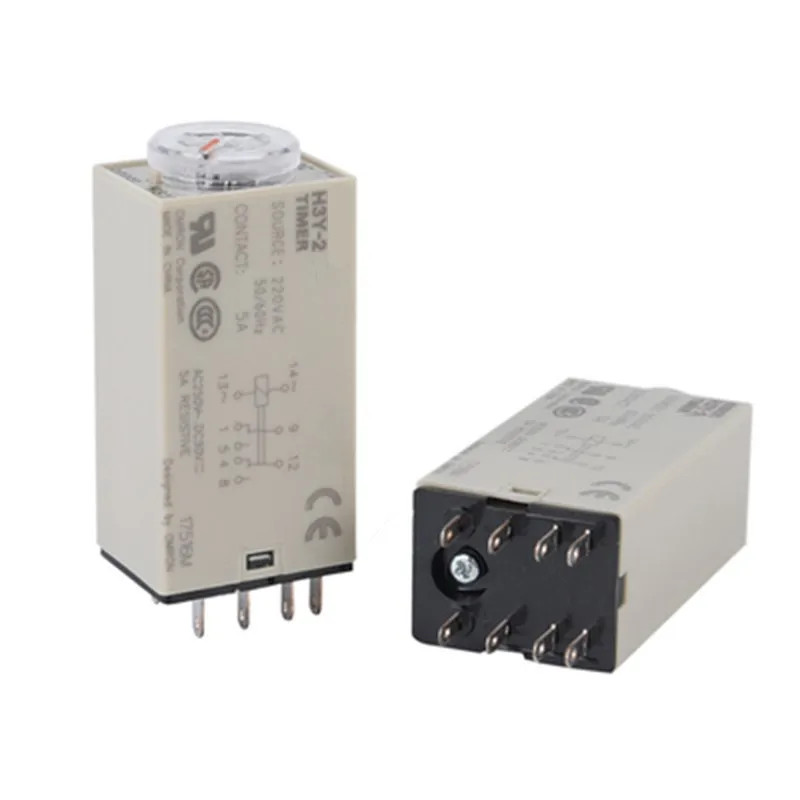 H3Y-2 DC 12V 24V / AC 110V 220V Delay Timer Time Relay 0-1s 5s 10s 30s 60second 0-30Minute with Base 5A power relay 1Set