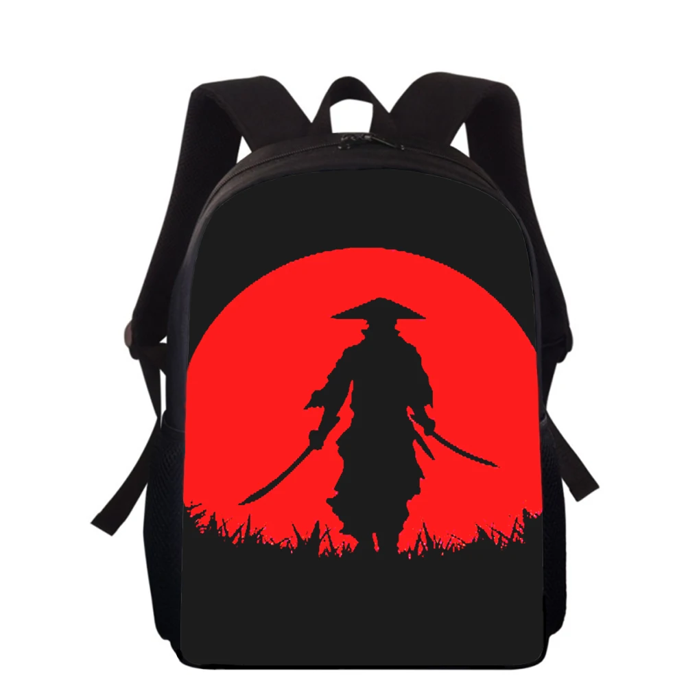 Japan samurai art 15” 3D Print Kids Backpack Primary School Bags for Boys Girls Back Pack Students School Book Bags