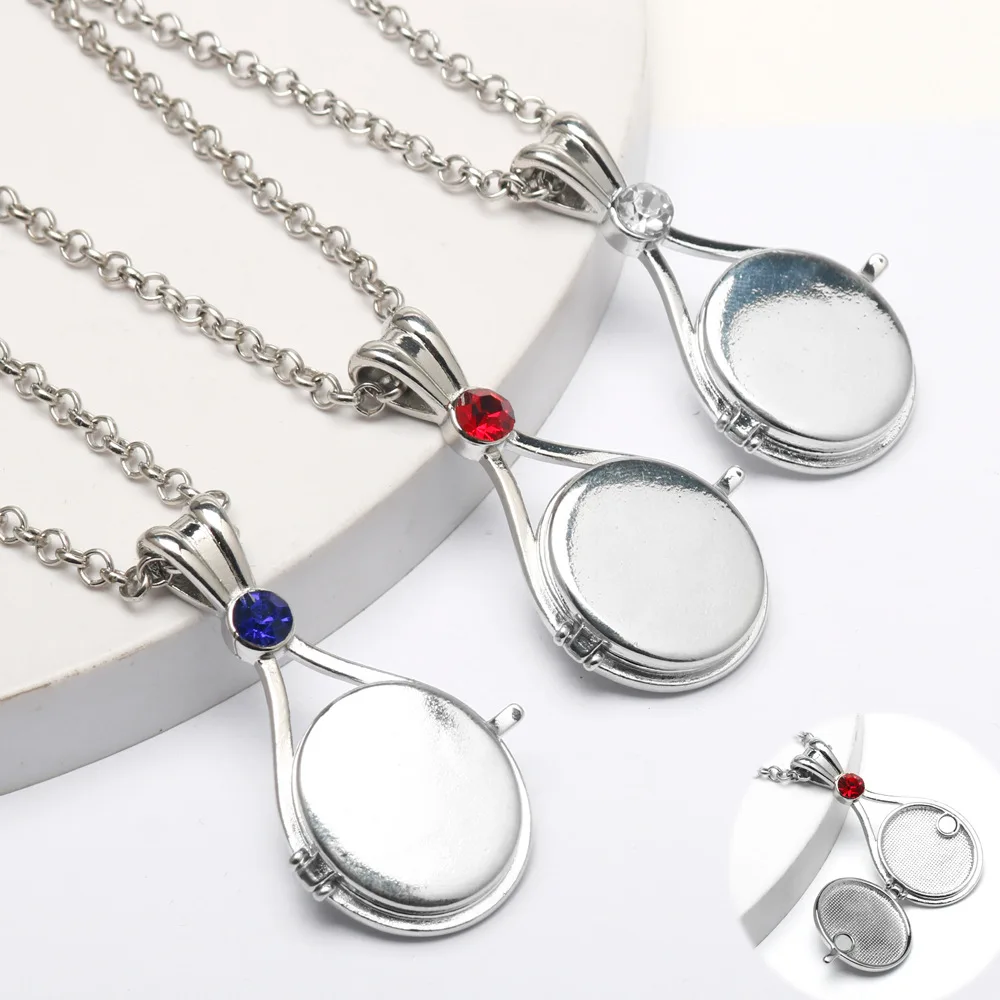 Necklace Pendant Anime Necklace Game Necklace H2O Red Sand Imprint Shell Necklace with Adjustable Flip Cover Fashion Women's Diamond Pendant Necklace