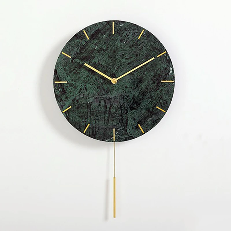 Large Wall Clock Natural Marble Clocks Color:K;Sheet Size:12 inch