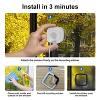Caméra de sécurité Wifi Lenovo à fixer sur la fenêtre, caméra de surveillance à distance à coller sur le verre, caméra de fenêtre intelligente pour smartphone, vision nocturne 6