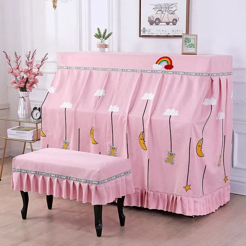 Nordic All Inclusive Piano Cover Stool Covers Modern Minimalist Keyboard Dust Proof Cover Protective Anti-scratch Piano Cloth