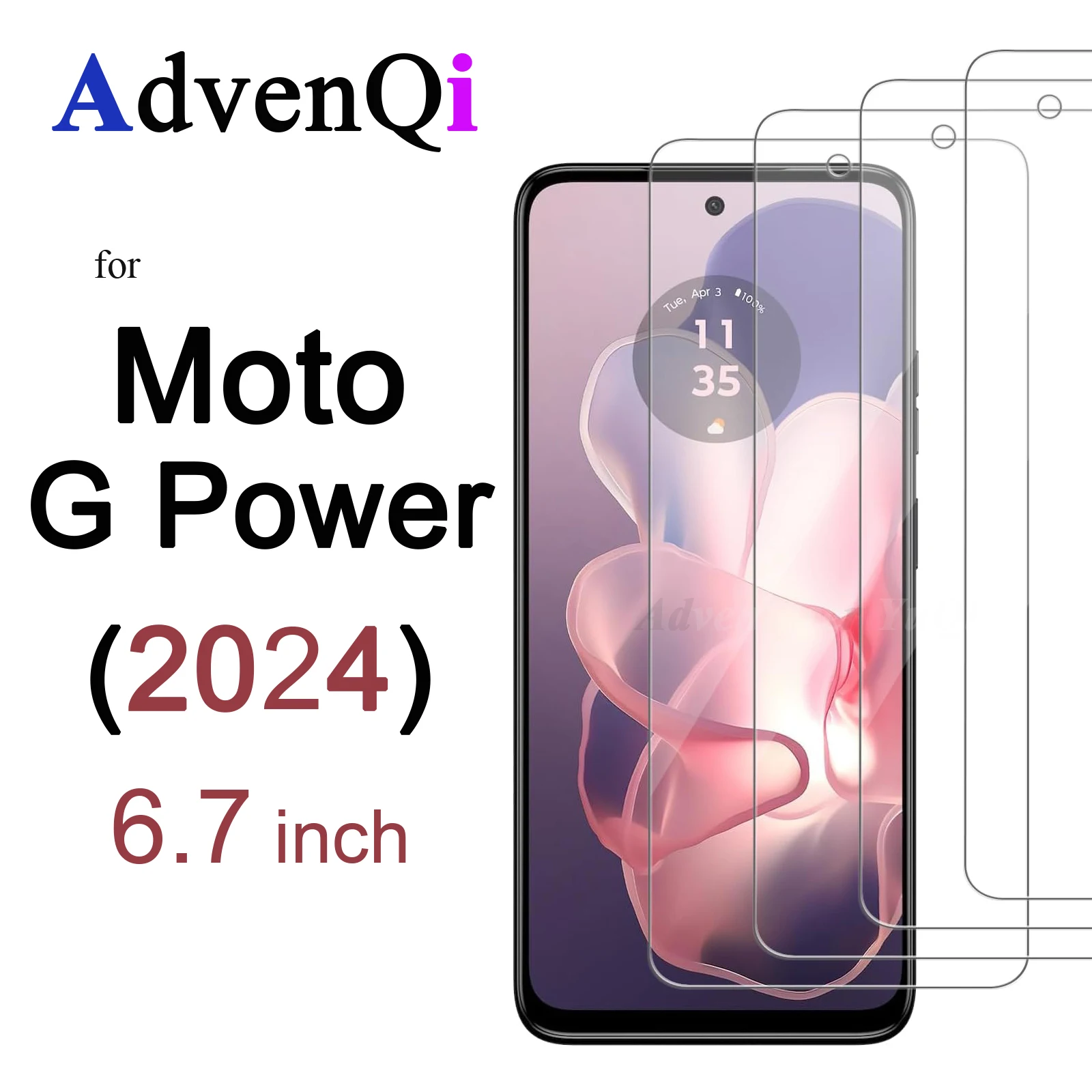 HD Crystal Mica Tempered Glass Screen Protector, 9H Anti-Scratch, Case-Friendly, 6.7 inch Display