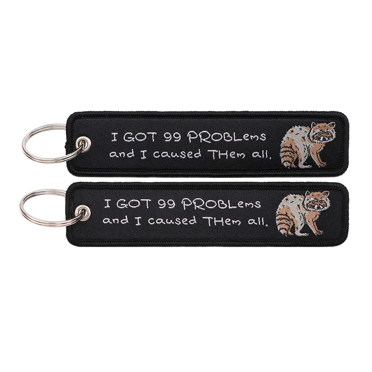 Humorous Embroidered Keychain - Key Ring Holder Accessory and Gift