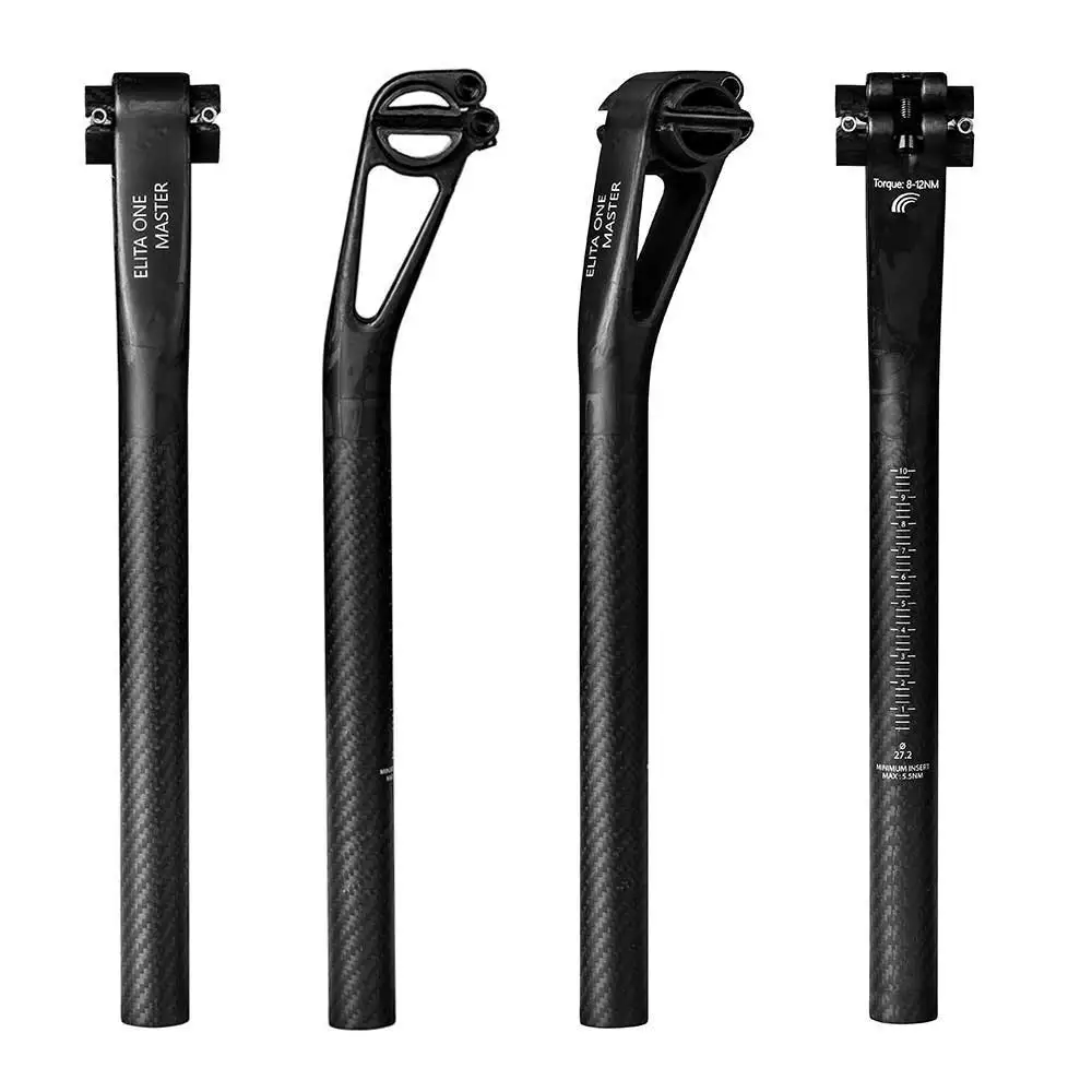 ELITA ONE Fahrrad-Carbon-Sattelstütze, Versatz 5/25mm, MTB/Rennrad-Sattelstütze 27,2/30,9/31,6/25,4mm, Titanschrauben, Leichtgewicht 150g – Detail 3