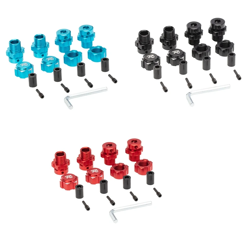 4 Pz 17Mm Dadi Esagonali Adattatore Splined Mozzi Ruota Estensione Combinatore Per 1/10 Traxxas E-Revo Summit Rc Ricambi Auto