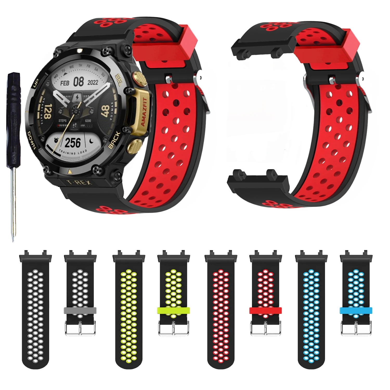 

Breathable Silicone Strap For Huami Amazfit T-Rex T Rex 2 Pro Smart Watch Band Replace Belts For Xiaomi Amazfit T Rex Pro Correa