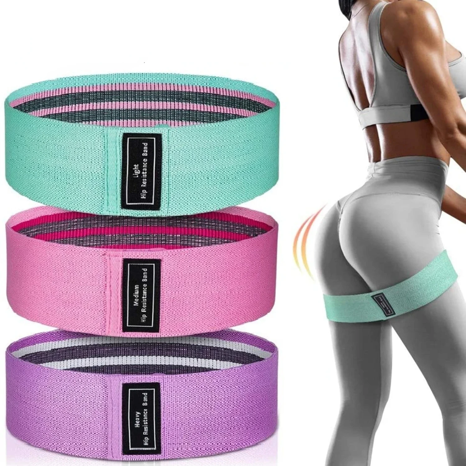 WorthWhile Stretch Resistance Bands Yoga Legs Butt Anti Slip Elastic Fitness Bodybulding Exercise Workout Equipment