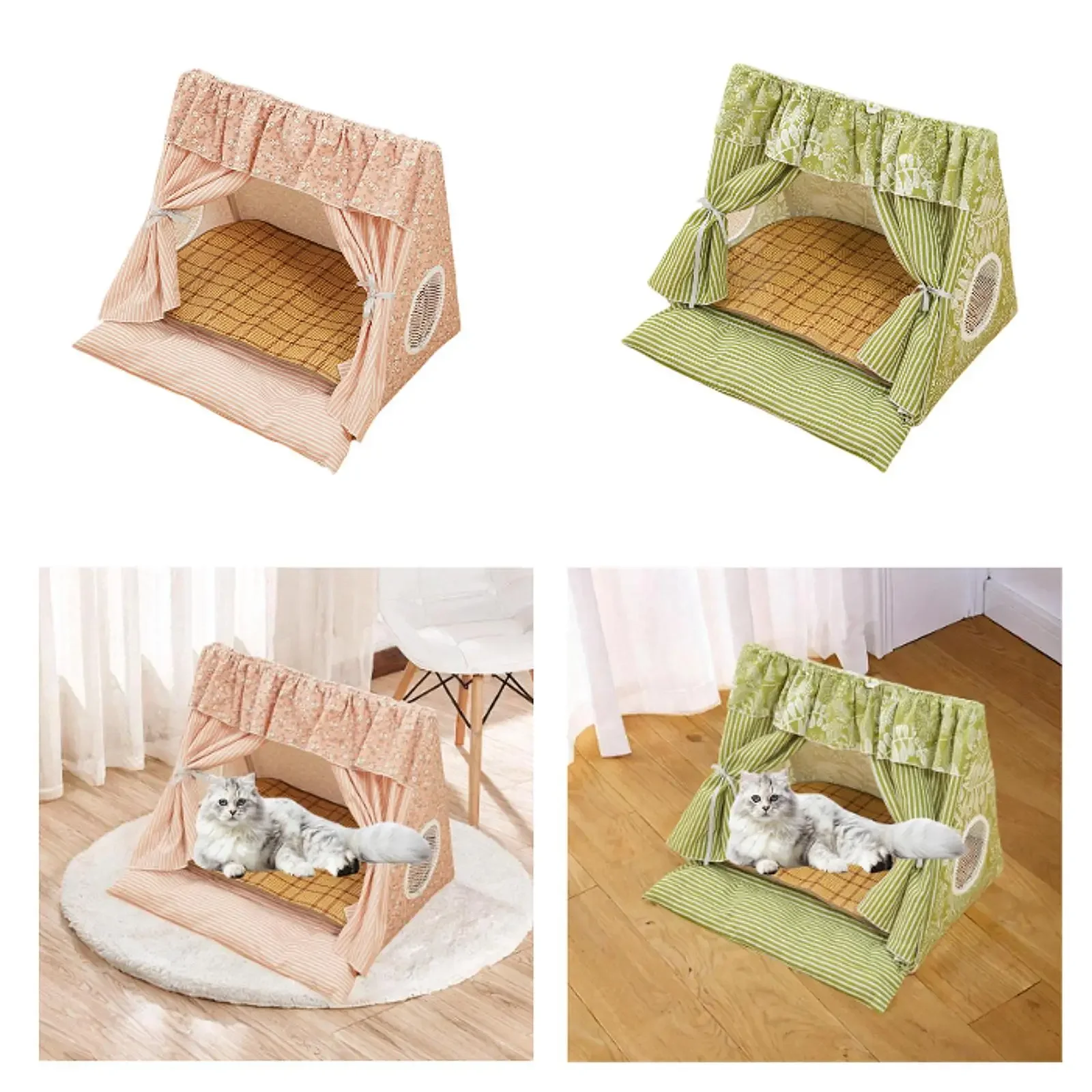 Cat Tent House Dog Tent Summer Cave Cute Nest, Washable Breathable Window Cat Bed Teepee for Cats Kitten Cat Tent House Dog Tent Summer Cave Cute Nest, Washable Breathable Window Cat Bed Teepee for Cats Kitten
