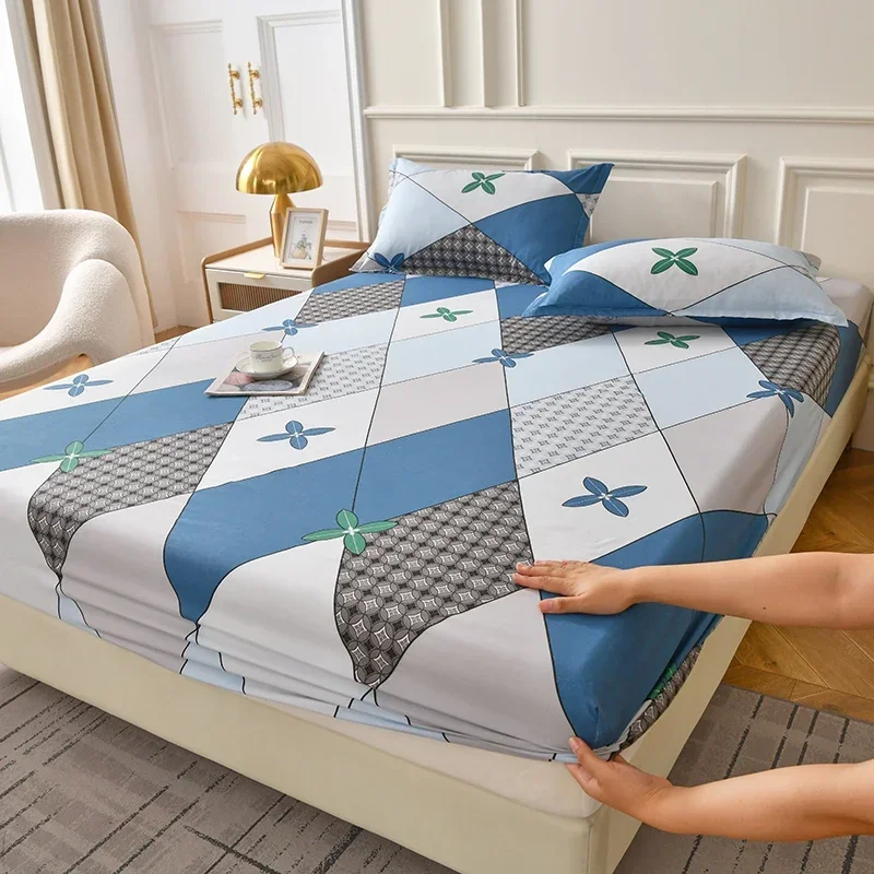 Lastikli Çarşaf Seti Çiçek Tarzı Yatak Örtüsü Yastık Kılıfıelius беásё ная Ev Elastik Çarşaf Cilt dostu Nevresim Takımı