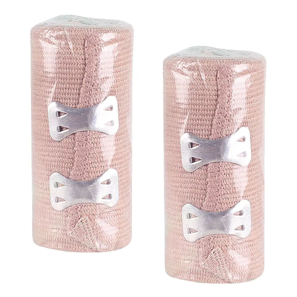 2Pcs 탄력 압축 붕대 통기성 스포츠 랩 팔 다리 지지대 조절 가능한 금속 클립 부상 회복 가드