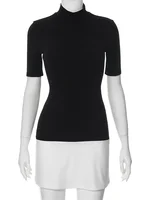 Tossy Summer Female Contrast Mini Dress Casual High Waist Short Sleeve Sexy Skinny Patchwork Bodycon Dress Women's Mini Dress - Image 6