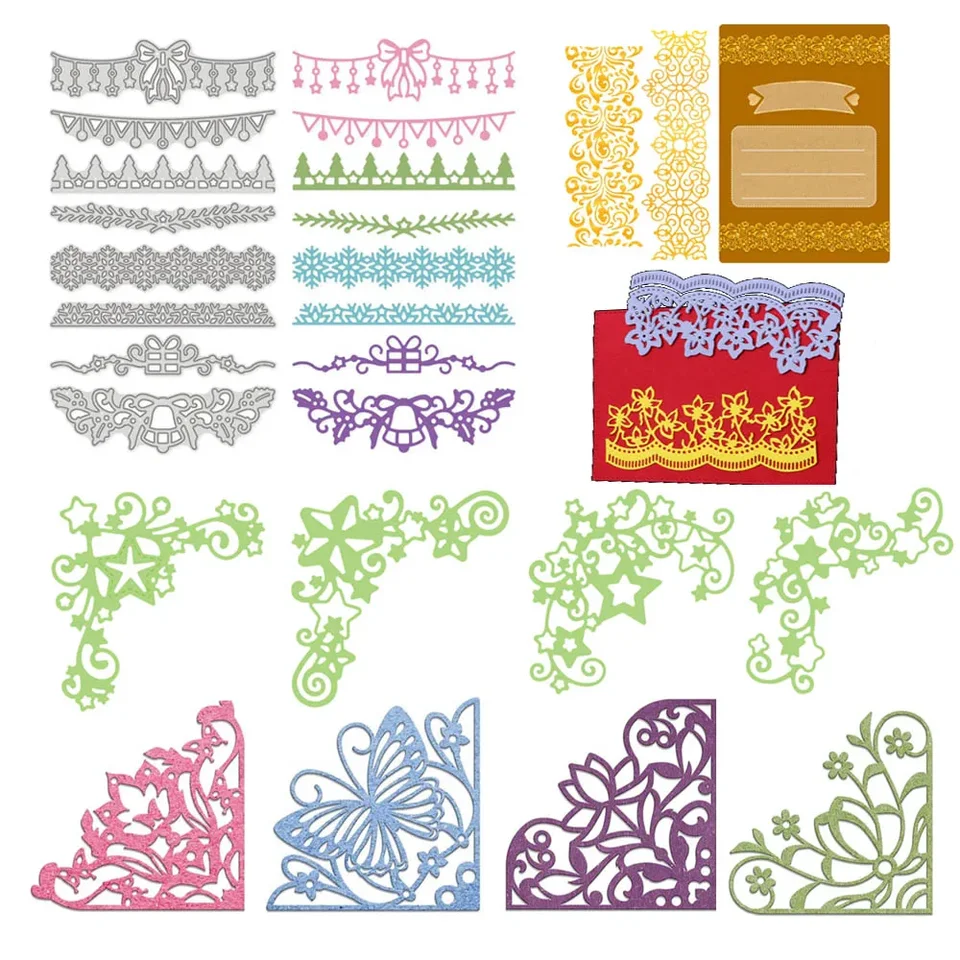 Fustelle a forma di albero di Natale per bambini, per la creazione di biglietti, stencil per fai da te, album fotografici, album fotografici, fustelle decorative in carta per goffratura per la