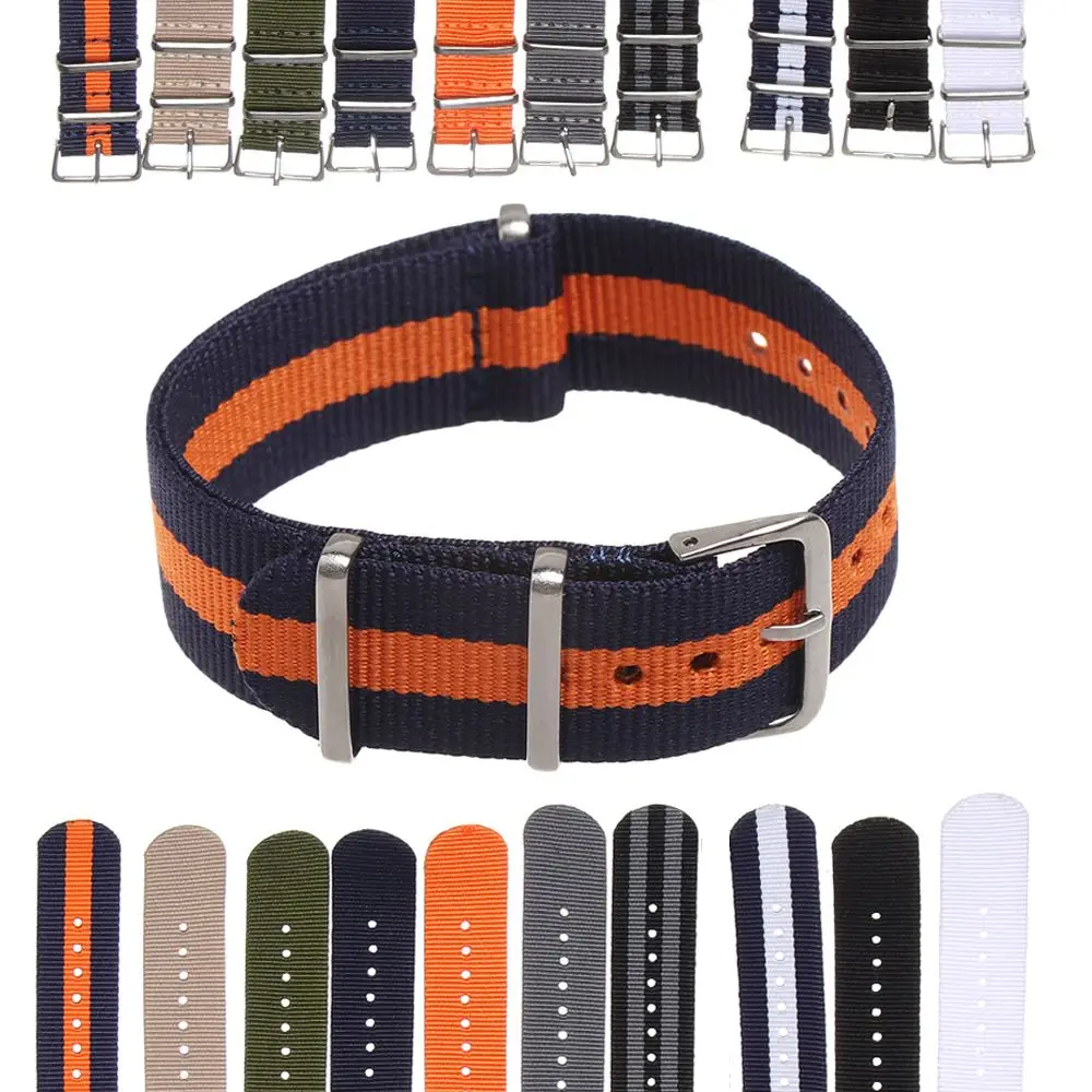 Universal Nylon Weaving Loop Watch Strap Band Heavy Duty 18 20 22 mm