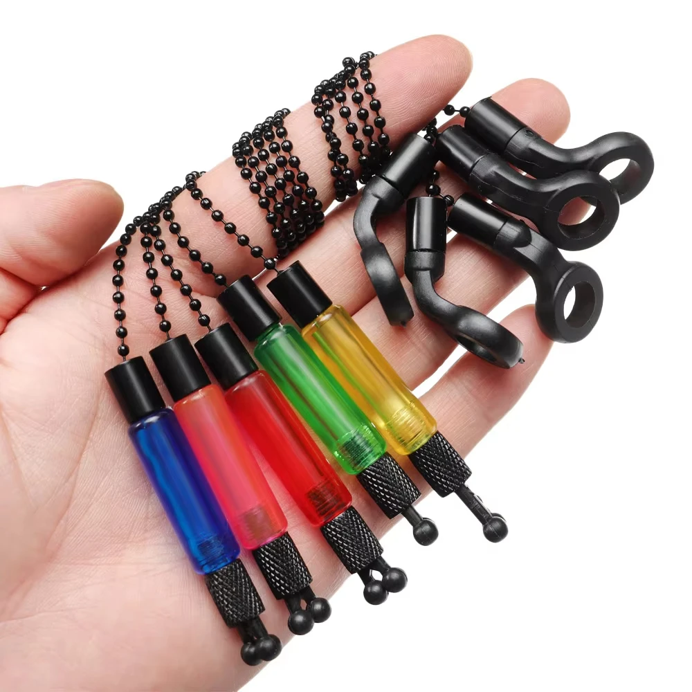 Alarme de touche pêche carpe avec hangers bobbins swingers indicateurs chaîne acier 4 couleurs