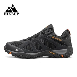 Men's Breathable Splashproof Outdoor Hiking and Trekking Shoes - 43 (Dark grey)
